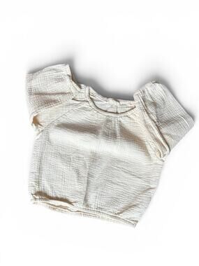 12- 18 months Quincy Mae 100% Organic Cotton Cinched Blouse Cream
